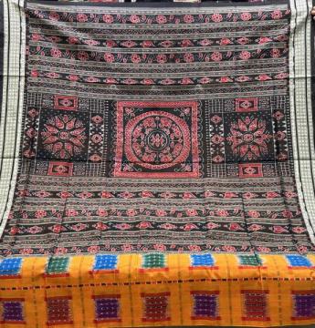 Beautiful traditional  Aanchal Ikat weave Ashwin Silk saree with blouse piece