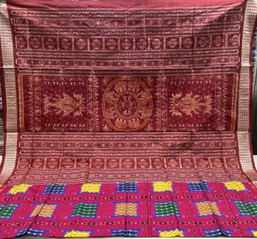 Exquisite Ikat weave aswini silk saree with blouse piece