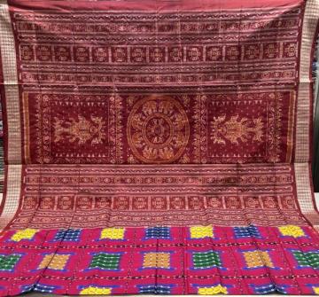 Exquisite Ikat weave aswini silk saree with blouse piece