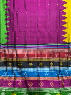 Ganga Jamuna border with heavy thread work double Aanchal Berhampuri Silk saree with blouse piece