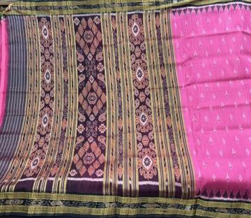 Traditional Ikat weave Khandua silk saree without blouse piece