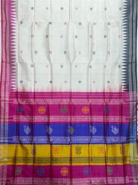 Ganga Jamuna border beautiful double Aanchal Berhampuri silk saree with blouse piece