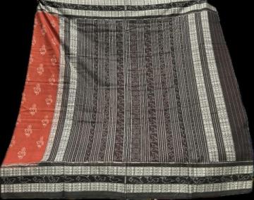 Natural dye with traditional motifs cotton Ikat saree with blouse piece