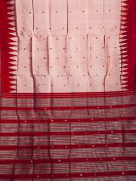 Dual tone gorgeous double Aanchal Berhampuri Silk saree with blouse piece