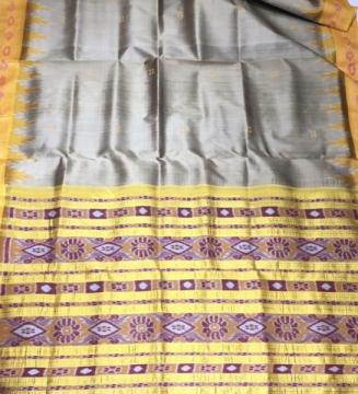 Traditional Ikat weave Khandua silk saree without blouse piece