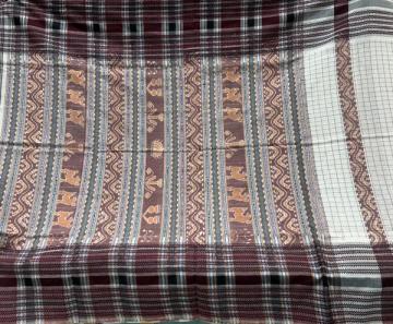 Master weaver a creation vintage revival Ikat Cotton saree without blouse piece