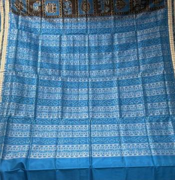 Intricately woven traditional motifs Sambalpuri Nabakothi Silk saree with blouse piece