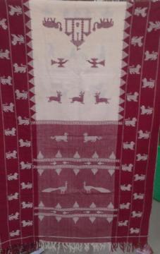 High quality Kotpad Tribal Stole with animal motifs