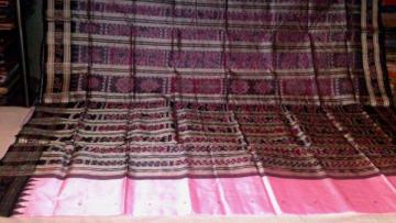 Beautiful Pink Traditional Motifs Ikat Saree