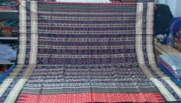 Gorgeous Body Bomkai Work and Traditional Ikat work Aanchal Silk Saree with Blouse