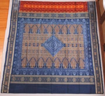 orissa handloom traditional bomkai and ikat work designer saree