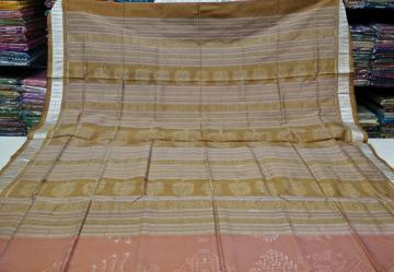 Natural dye Hand woven Ikat work Silk with Blouse Piece