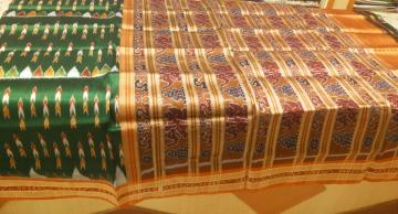 Elephant Motifs Khandua Silk Saree without Blouse Piece