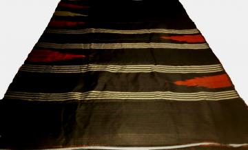 Traditional Elegant Black-Red - Golden Erie Silk Saree with Blouse Piece