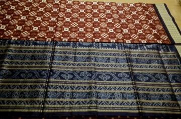 Maroon and Blue Traditional Pasapalli Silk Saree with Blouse Piece