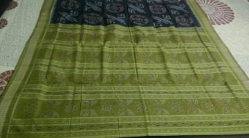 Traditional Motifs Cotton Saree in Ikat without Blouse Piece