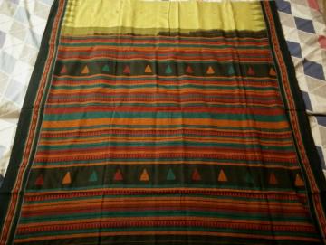 Multicolor Aanchal Fine Cotton Tribal Dongria Saree without Blouse Piece