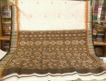 Double Border Traditional Khandua Silk Saree without Blouse Piece