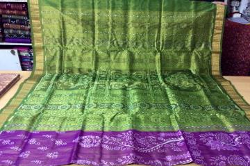 Traditional ikat Tissue Silk Saree with Blouse Piece