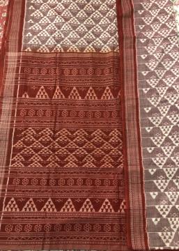 Handwoven Double Ikat Cotton Saree with Blouse Piece