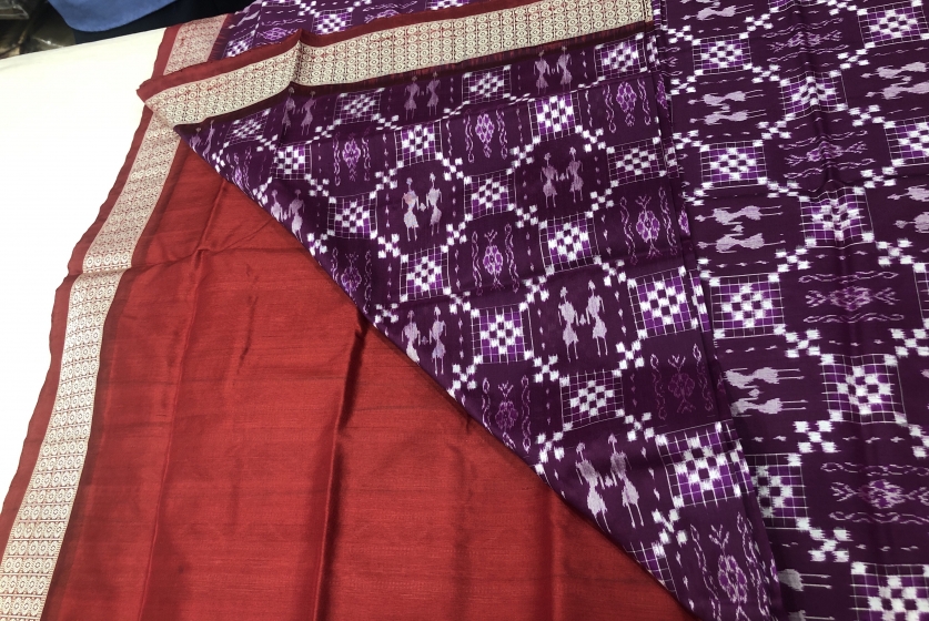 Tribal motifs Pasapalli Silk Saree with Blouse Piece online | Handloom ...