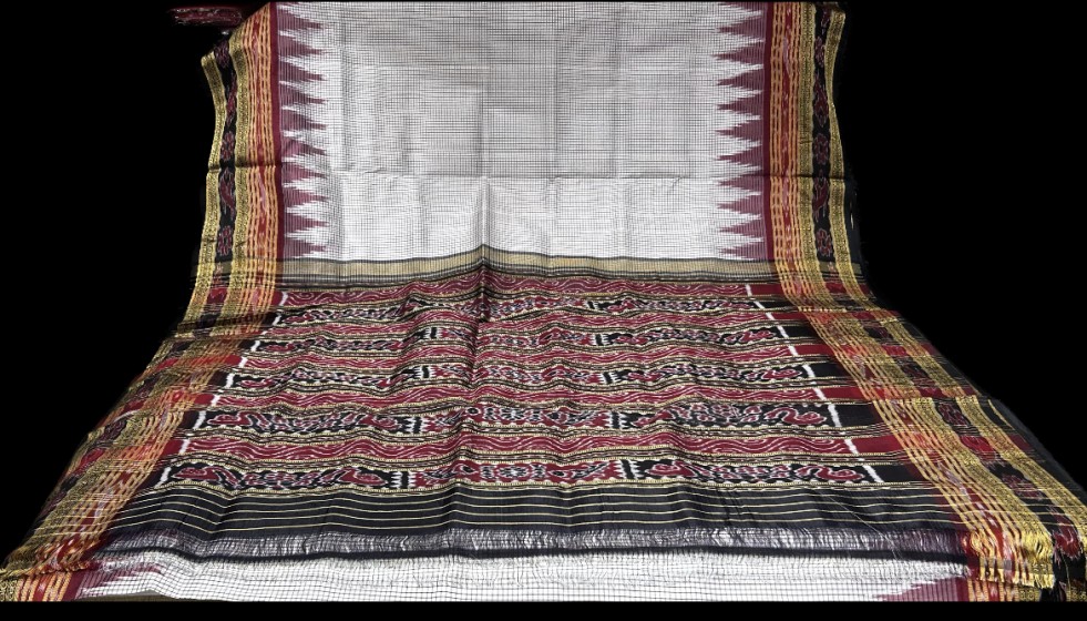 Traditional Khandua silk Sachipar saree without blouse piece
