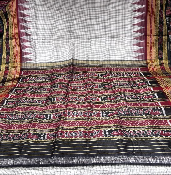 Traditional Khandua silk Sachipar saree without blouse piece