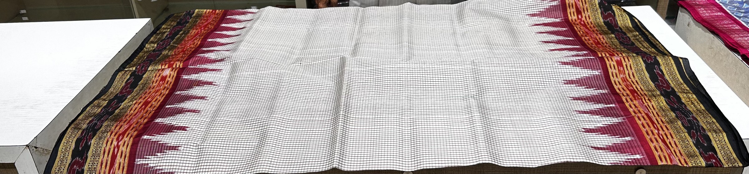 Traditional Khandua silk Sachipar saree without blouse piece