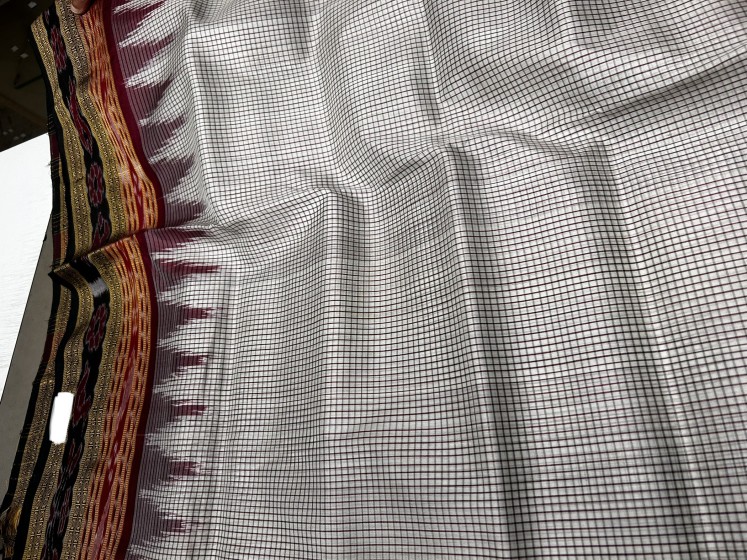 Traditional Khandua silk Sachipar saree without blouse piece