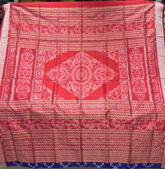 Traditional Aanchal with tribal motifs Pasapalli Silk saree with blouse piece