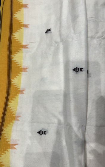 Ganga Jamuna border fish motifs natural dye cotton Kotpad saree with blouse piece